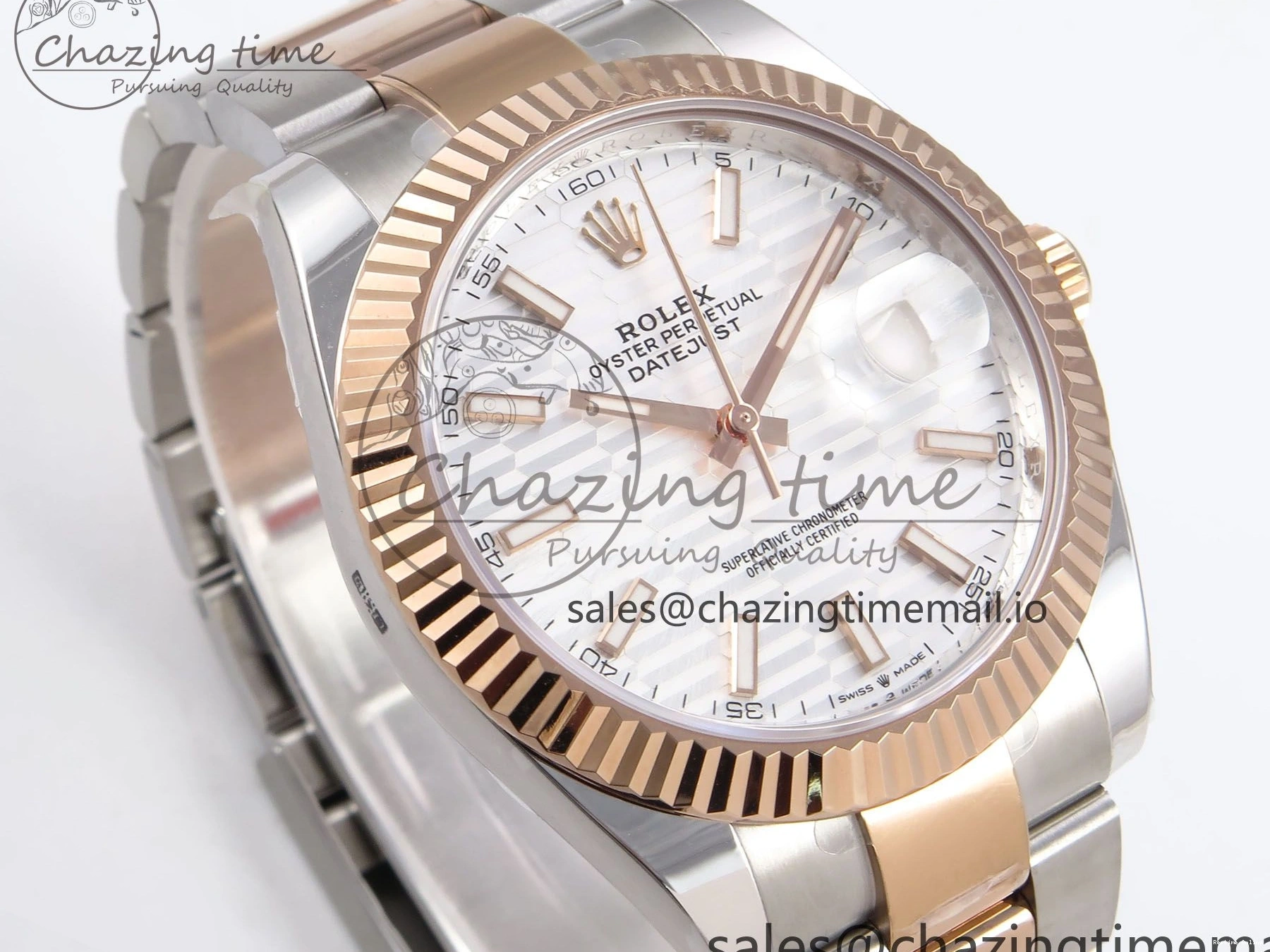 1231 DateJust 41 126331 ARF 1:1 Best Edition 904L Steel Silver Textured Dial on SS RG Oyster Bracelet SH3235（Gain Weight） TechFriendly 1097